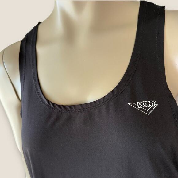 Pony Athletic Racerback Strappy Gym Workout Tank Top Activewear Size S Black - Picture 8 of 15